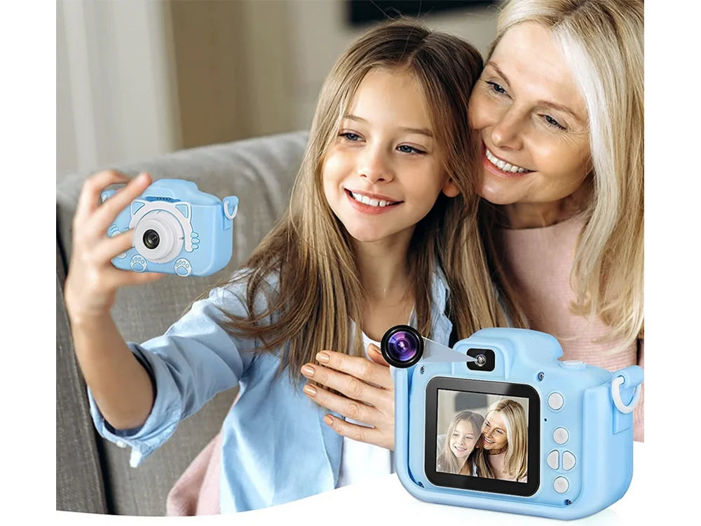 Kinderkamera mit Spielen – Digitalkamera Full HD, 2 Zoll Display, Foto- & Videokamera für Kinder mit Silikonhülle