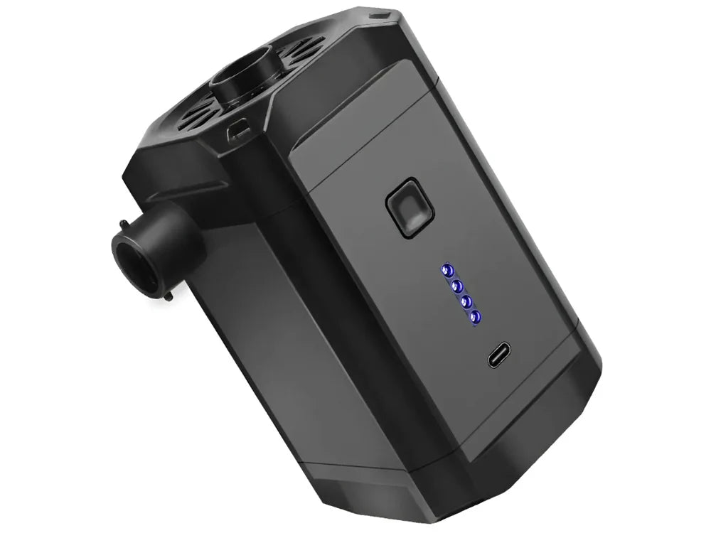Elektrische Akku Luftpumpe mit 5200 mAh, USB-C, 3 Düsen und LED-Anzeige – Luftpumpe für Luftmatratzen, Pool & Camping