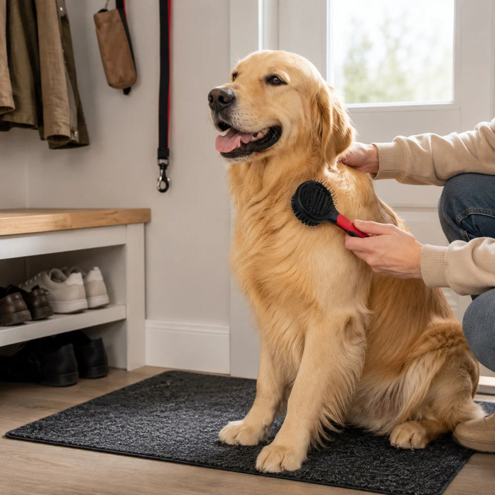 2-in-1 Haustierbürste für Hunde & Katzen – Doppelseitige Fellbürste mit Draht- und Nylonborsten für Langhaar & Kurzhaar