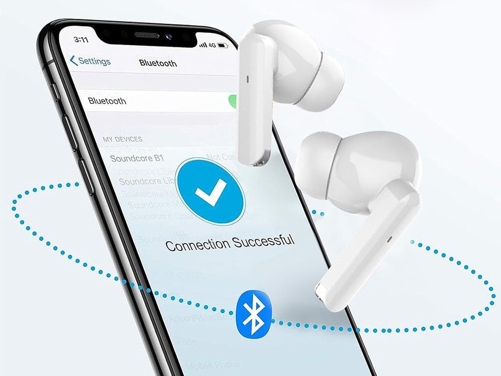 Bluetooth In Ear Kopfhörer TWS Kabellos mit LED Ladecase, Mikrofon und Touch Steuerung – Wireless Earbuds für Android, iOS und Windows