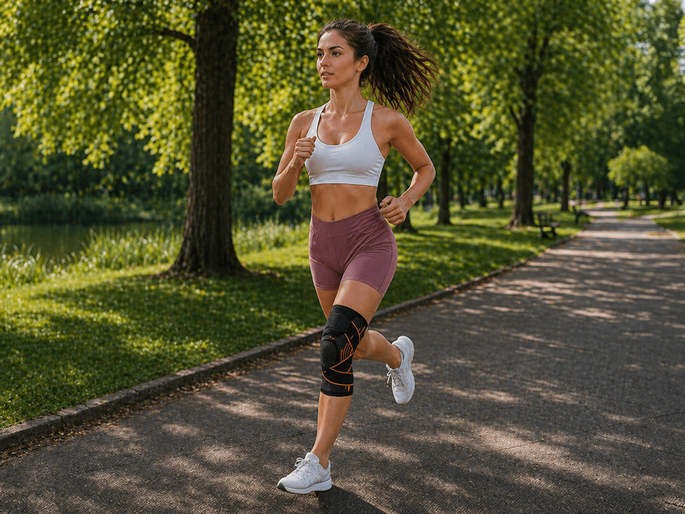 Kniebandage Kniegelenk Orthese mit Kompression – Elastische Stützbandage für Sport, Training, Fitness und Alltag