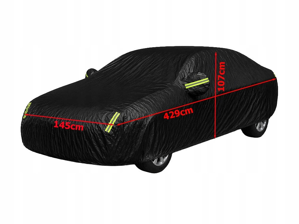 Autoabdeckung XXL wasserdicht – Ganzgarage mit Spiegeltaschen für Sommer & Winter, UV-, Regen- und Schneeschutz