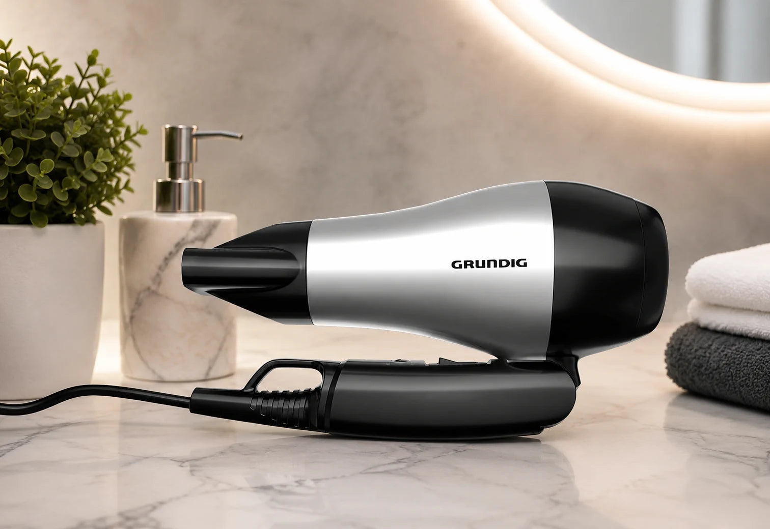Grundig HD 2200 Reise Föhn 1200W Haartrockner Klappgriff Sport Camping