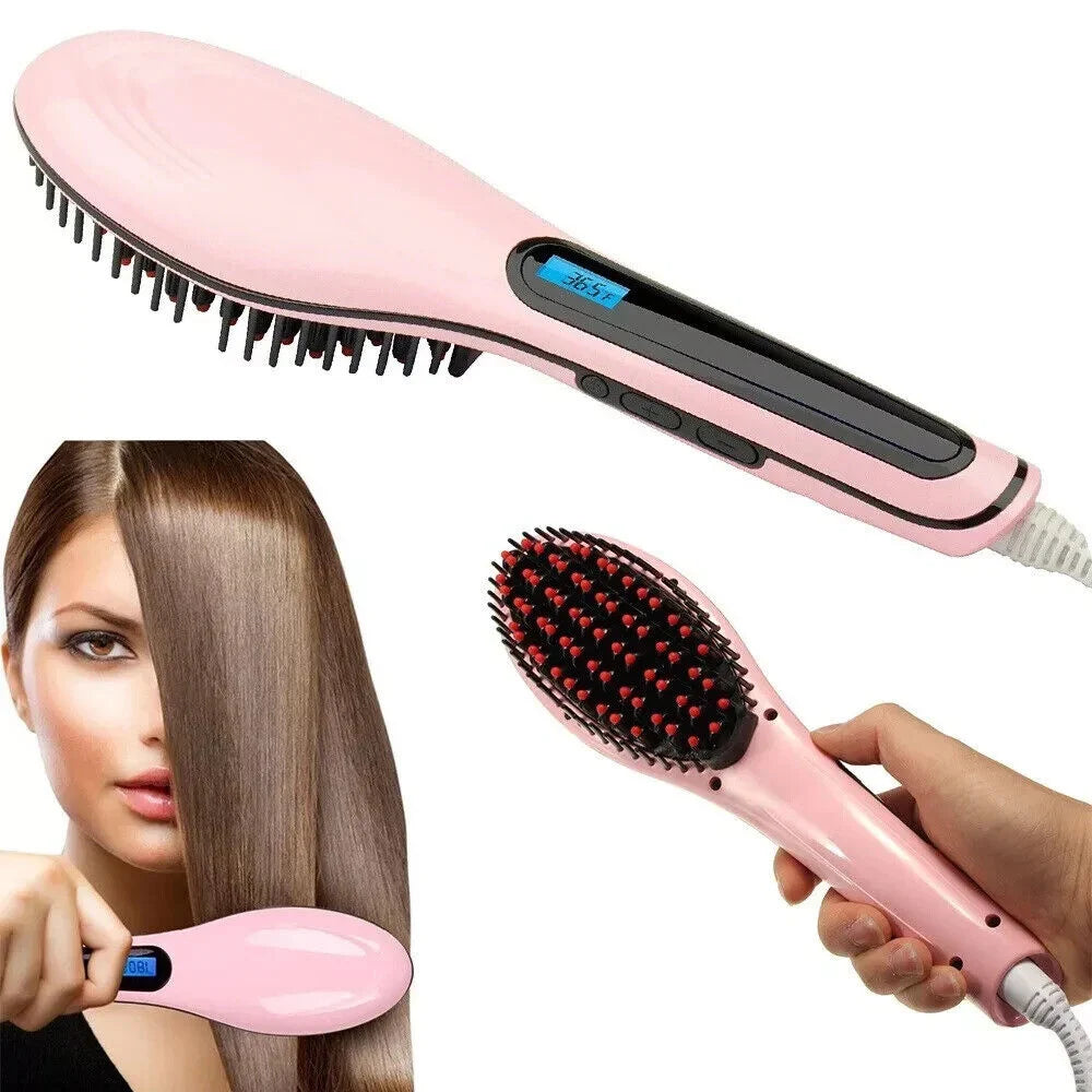 Haarglättungsbürste elektrisch LCD,Hair Straightener Haarglätter Glättungsbürste