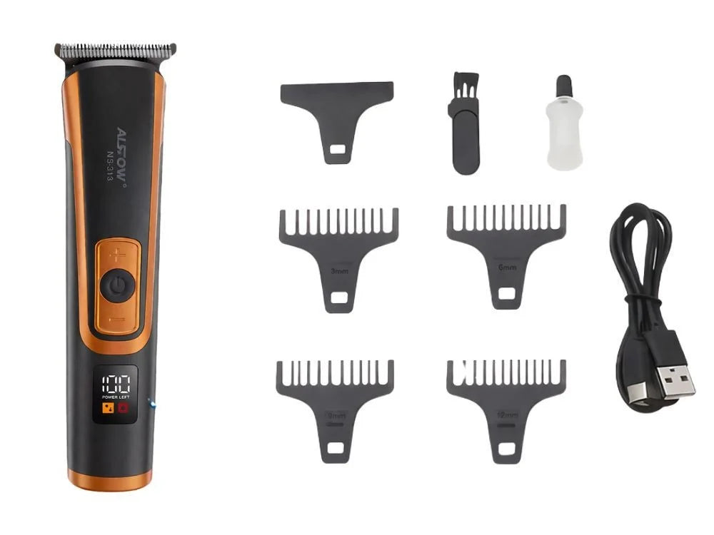 Haarschneidemaschine Barttrimmer Rasierer USB-C Akku 4 Aufsätze T-Blade