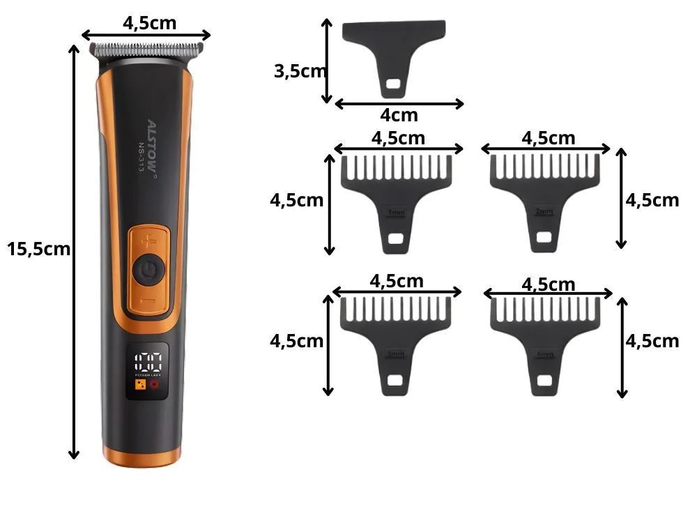 Haarschneidemaschine Barttrimmer Rasierer USB-C Akku 4 Aufsätze T-Blade