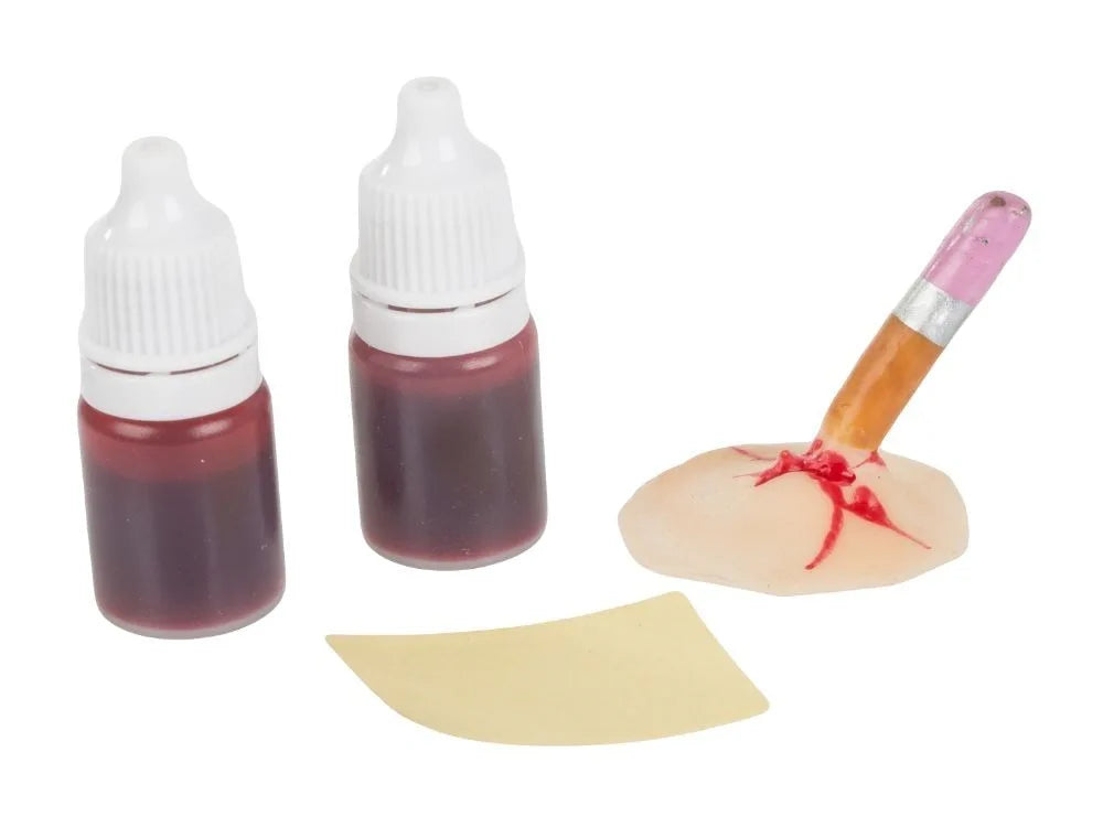 Halloween Kunstwunde Make-up Set mit Kunstblut Bleistift SFX Horror Wunde