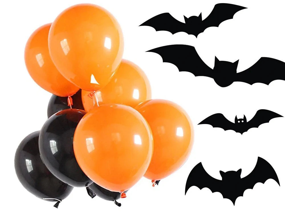 Halloween Luftballons Schwarz Orange Party Deko Ballons Girlande Set Auswahl