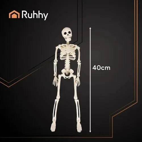 Halloween Deko 👻 Hängendes Menschliches Skelett 40cm Weiß Kunststoff 🎭  5900779956957