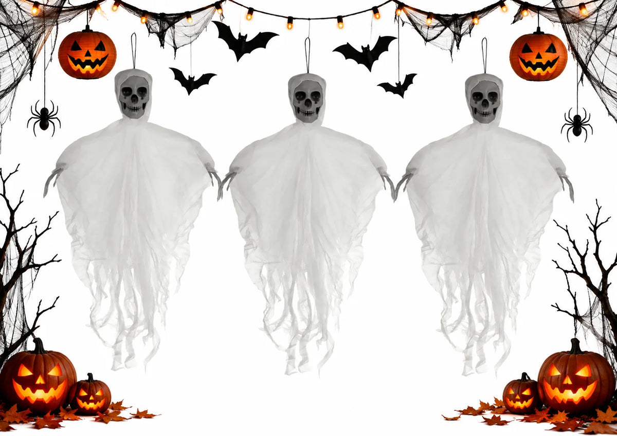 Halloween Skelett Deko 70cm Hängend Geist Totenkopf Gruseldeko Horror Party