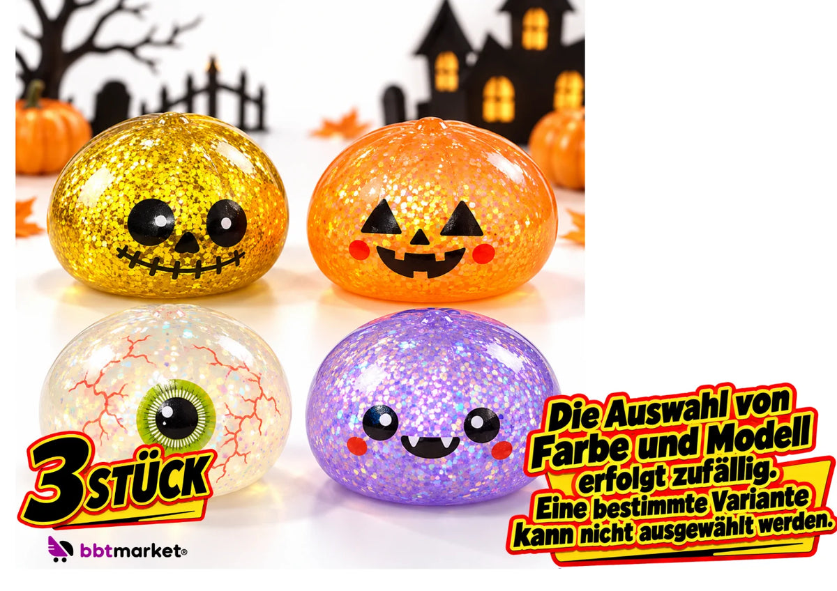 Halloween Squishy Mini 5 cm – Knautschspielzeug & Fidget Toy als Mitgebsel, 1 oder 3 Stück