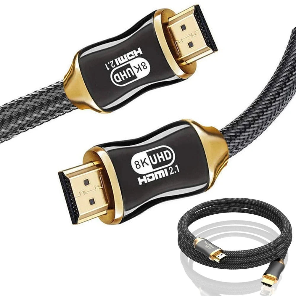 HDMI 2.1 Kabel 3 m – Ultra High Speed 48 Gbit/s mit 8K 60Hz, 4K 120Hz, HDR und vergoldeten Steckern