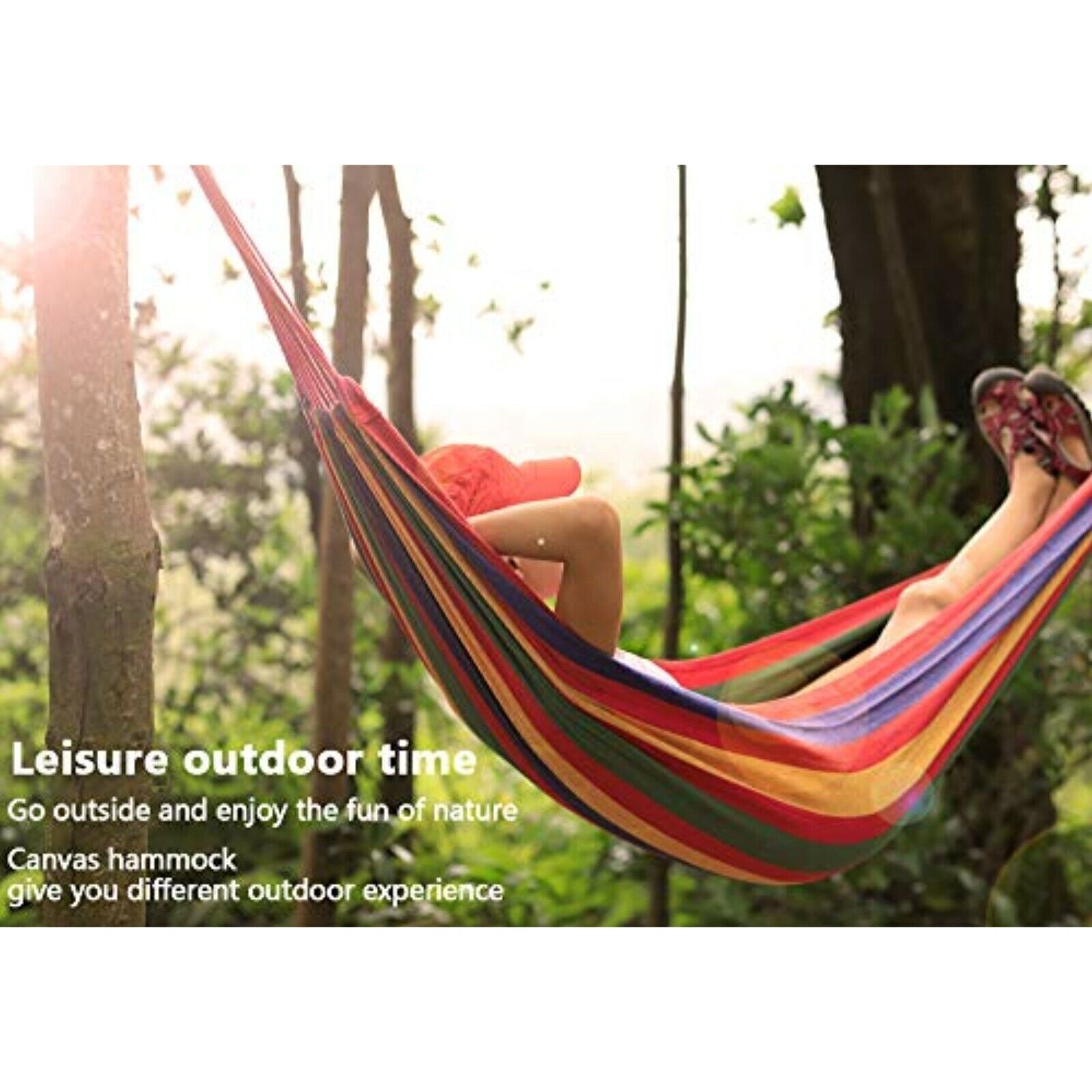 Hängematte Baumwolle 200x80cm Rot – Outdoor Garten Balkon 120kg + Beutel