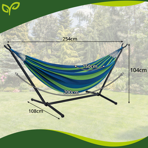 Hängematte mit Gestell für 2 Personen 200kg – Gartenhängematte mit Stahlrahmen