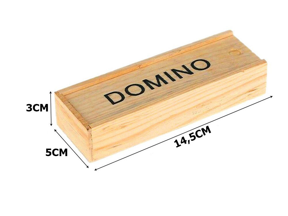 Holz Domino Spiel 28 Teile in Holzbox – Klassisches Familienspiel für Kinder und Erwachsene  5904734408680
