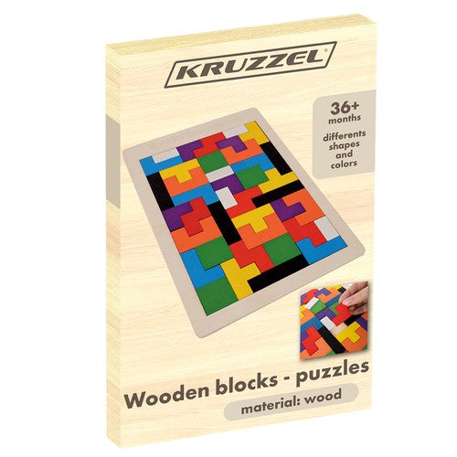 Holzpuzzle 3D mit 40 Teilen – Logik Lernspiel aus Holz für Kinder