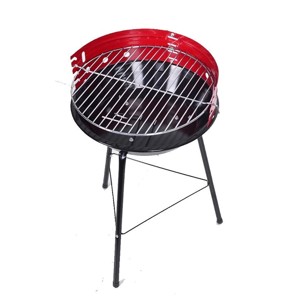 Holzkohle Rundgrill Kansas 35x56 cm – Stahlgrill mit 4-fach höhenverstellbarem Rost & Windschutz