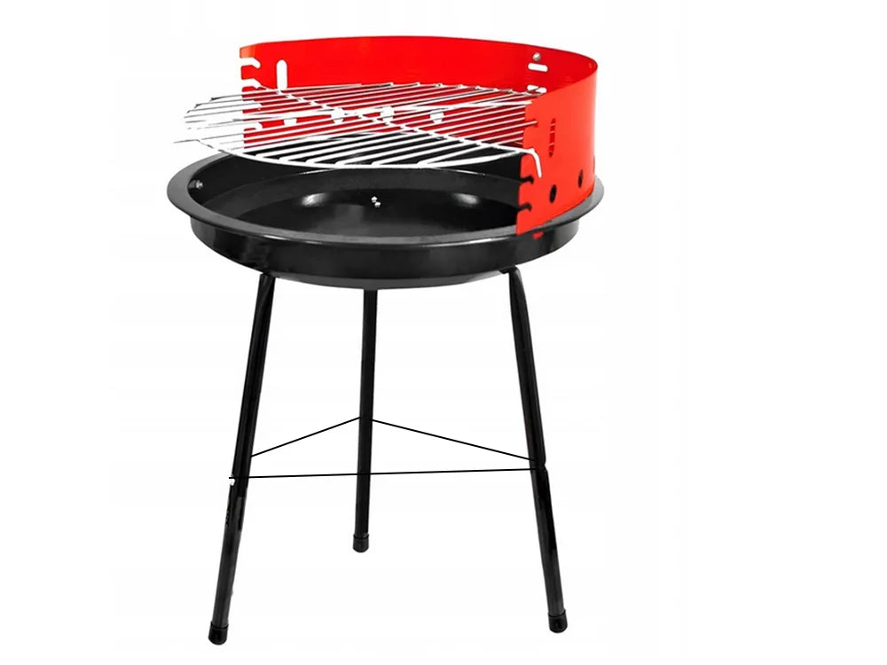 Holzkohlegrill Rund Campinggrill Tragbar Grill höhenverstellbar Ø32 cm