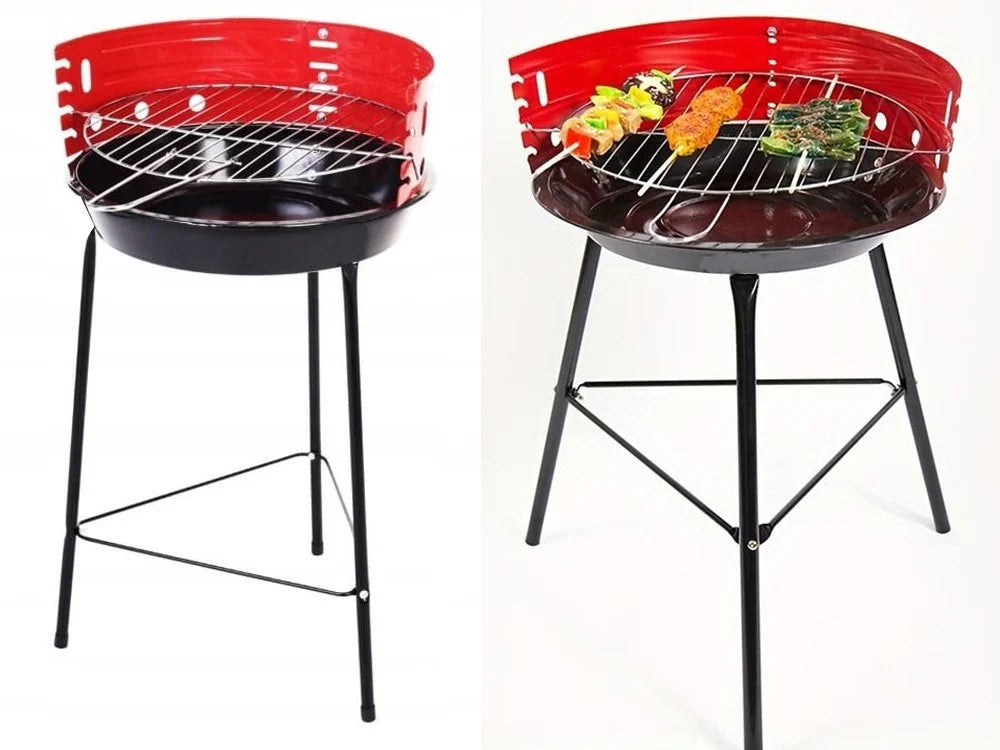 Holzkohlegrill Rund Campinggrill Tragbar Grill höhenverstellbar Ø32 cm