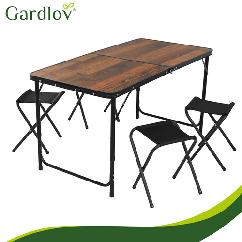 Camping Tisch Set klappbar mit 4 Stühlen Koffer höhenverstellbar Outdoor