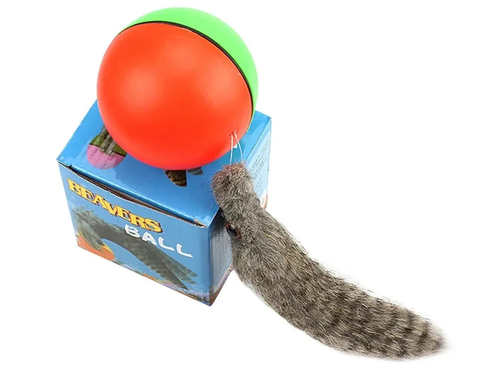 Interaktives Katzenspielzeug mit Ball und Plüsch Frettchen für Katzen & Hunde