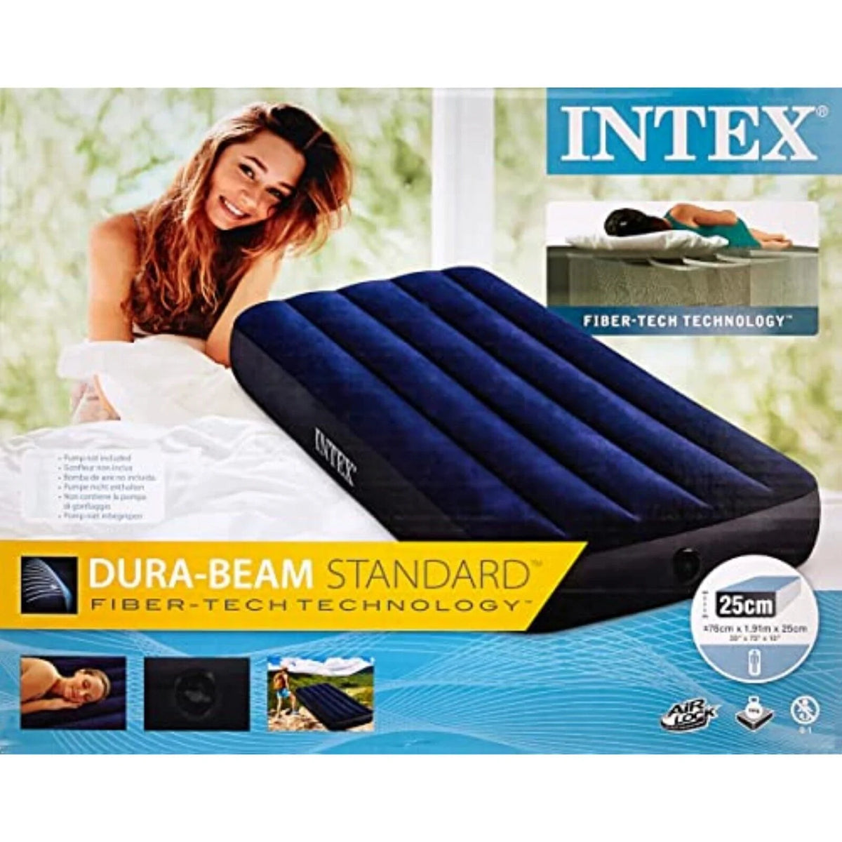 Air mattress 1 person air bed camping bed guest bed mattress inflatable 191x76 