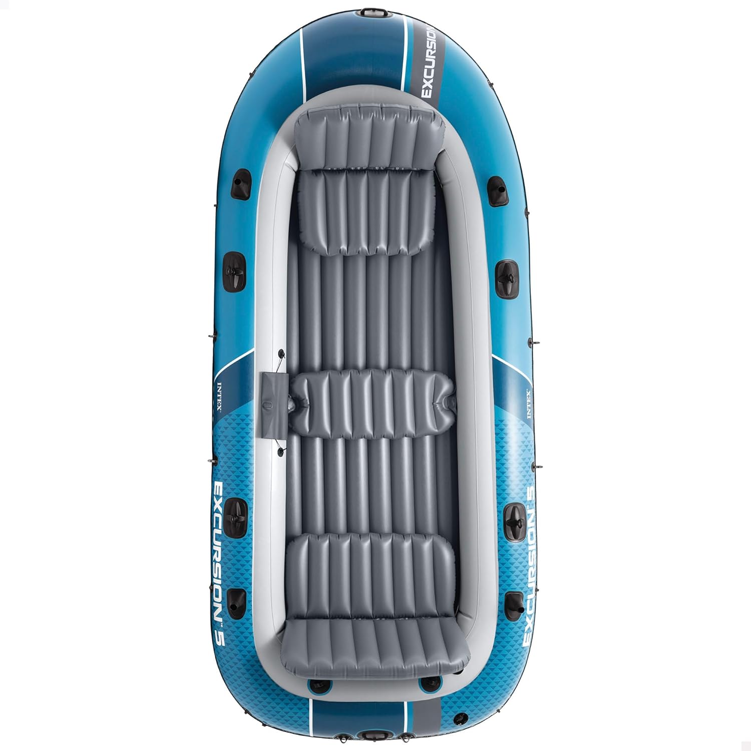 Intex Excursion 5 Schlauchboot Set für 5 Personen mit Aluminiumrudern und Luftpumpe 366 x 168 x 43 cm