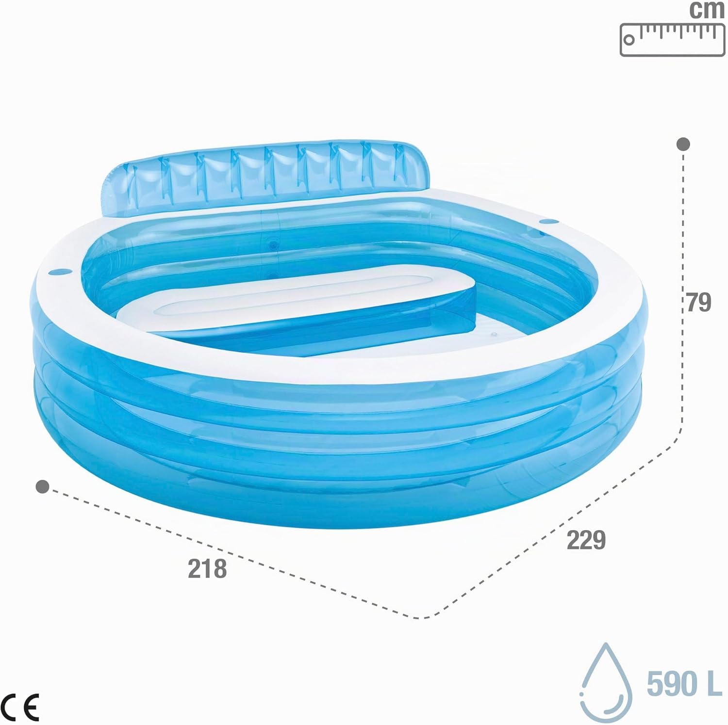 Intex 56475NP - Inflatable Swim Pool Center Family Lounge, 90 x 90 x 26 inches 