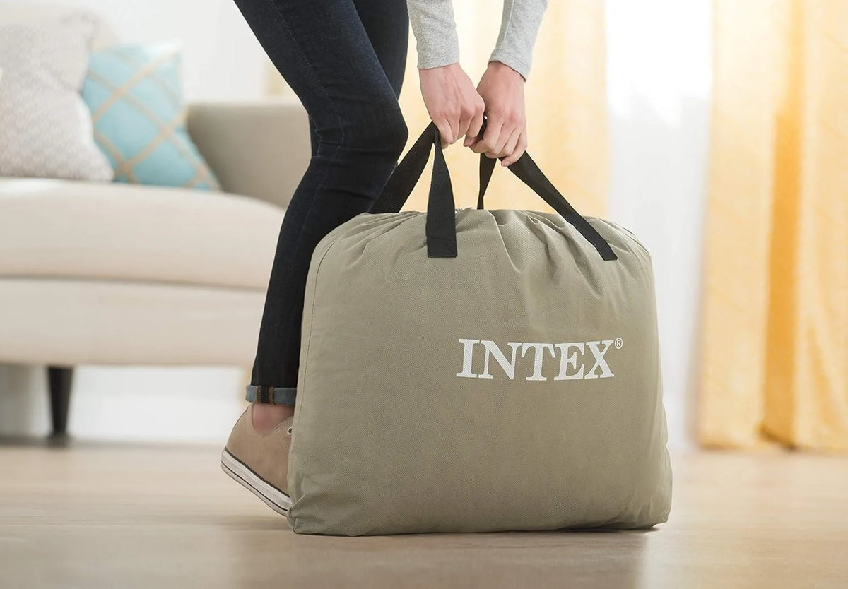 Intex Dura-Beam Luftbett elektrisch 203 × 152 × 42 cm – Gästebett mit integrierter Elektropumpe bis 272 kg