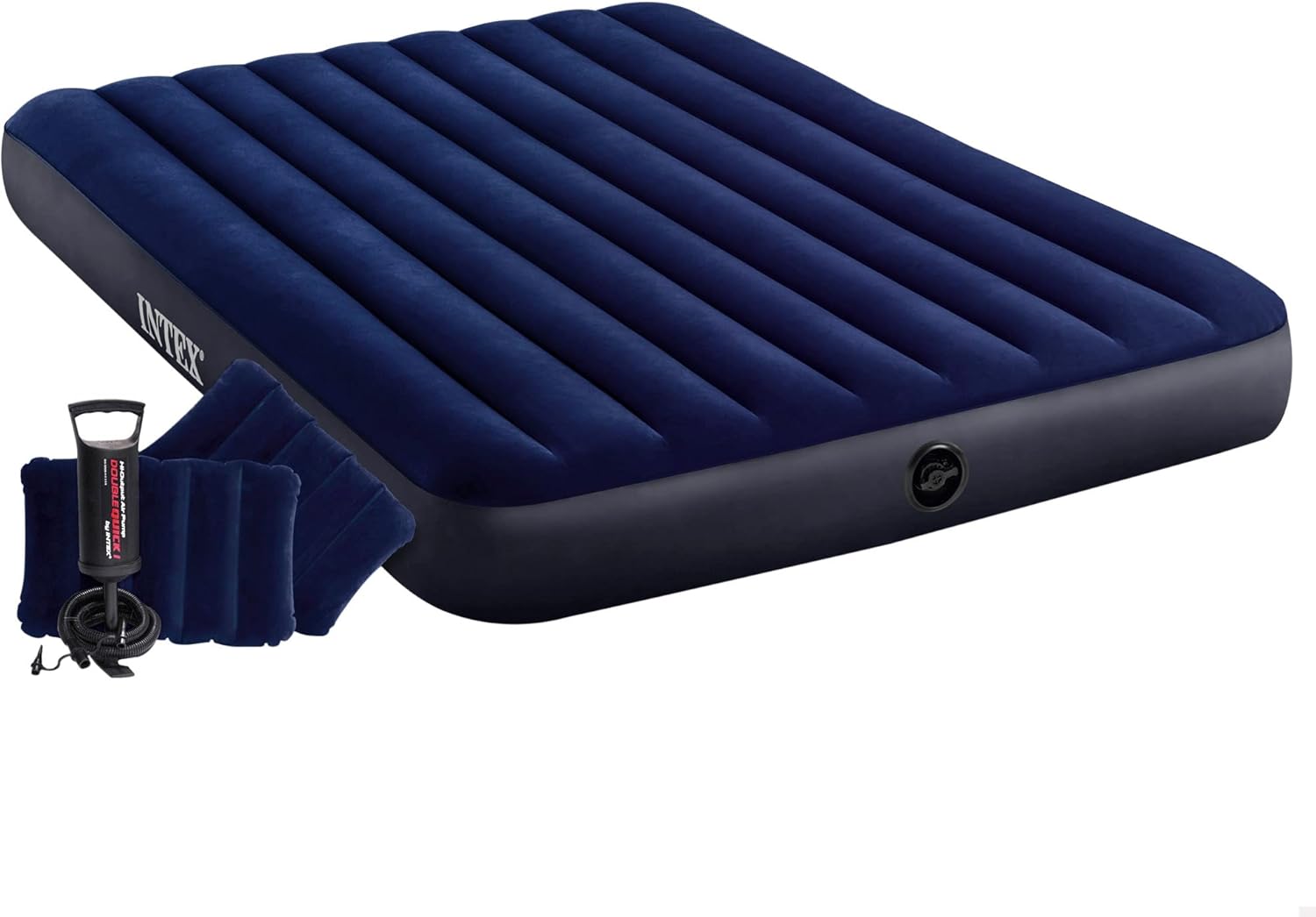INTEX Classic Queen Airbed Guest Bed 203x152x25cm Bed + 2 Pillows + Hand Pump 