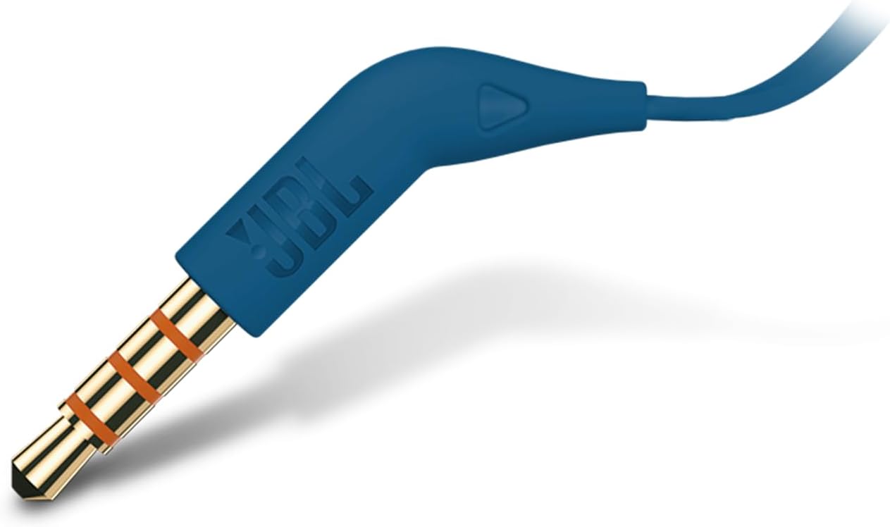 JBL Tune 110 In-Ear Kopfhörer Blau mit Pure Bass Sound, Mikrofon und verwicklungsfreiem Flachbandkabel