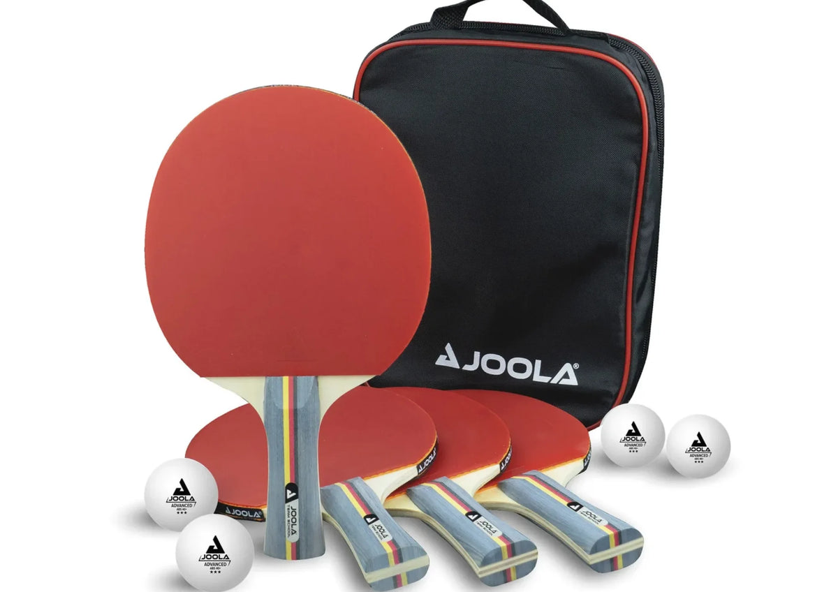 JOOLA Tischtennis Set Team School mit 4 Schlägern 4 Bällen & Tasche