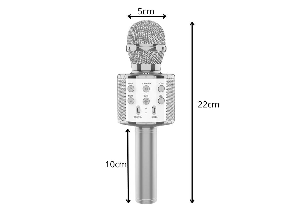 Kabelloses Bluetooth Karaoke Mikrofon mit Lautsprecher – Rund, mit Etui