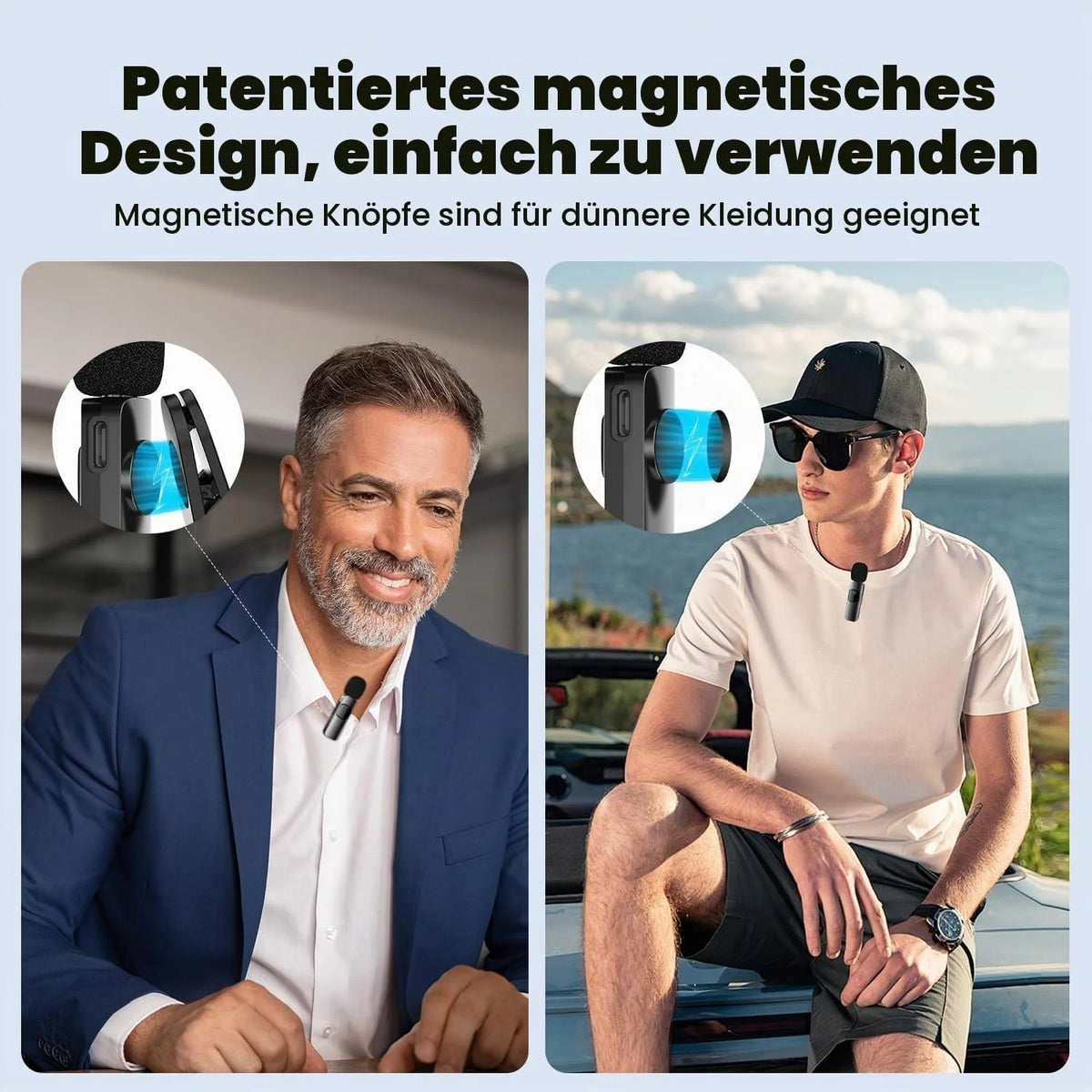 Funk Lavalier Mikrofon USB-C 2,4GHz Rauschunterdrückung iPhone Android PC