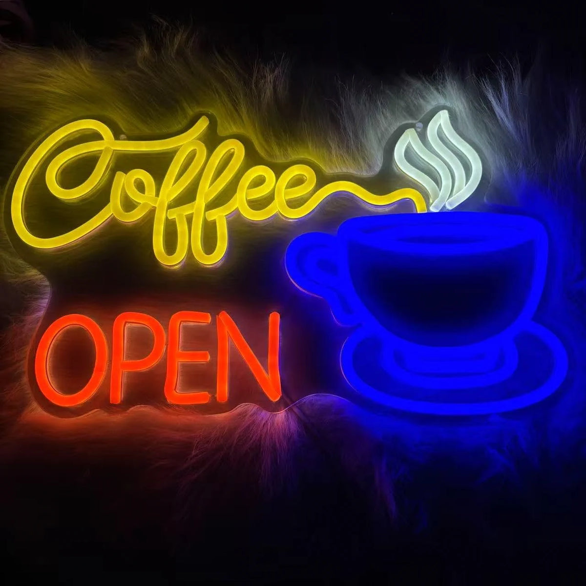 Kaffee Neon Schild LED – dimmbares Coffee Shop Leuchtschild als Wanddekoration für Café, Küche, Bar & Zuhause