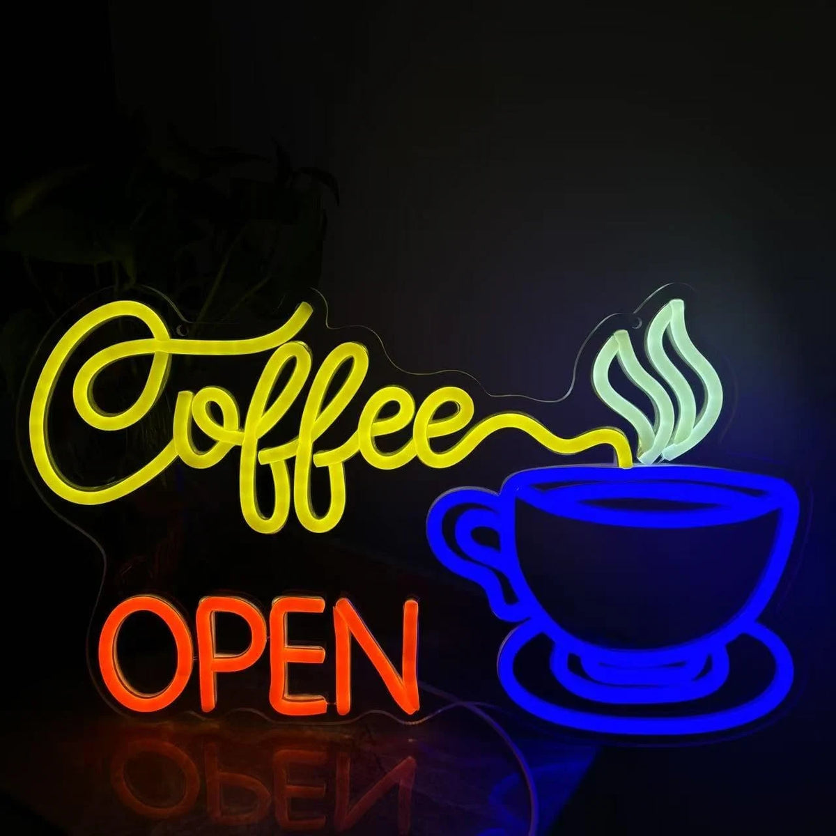 Kaffee Neon Schild LED – dimmbares Coffee Shop Leuchtschild als Wanddekoration für Café, Küche, Bar & Zuhause