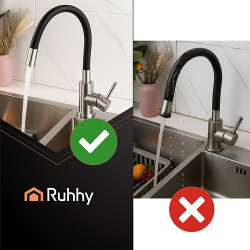RUHHY Flexible Küchenspülarmatur 360° – Küchenarmatur mit flexiblem Auslauf und Luftsprudler