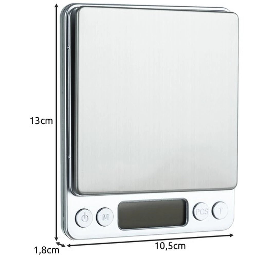 Digitale Küchenwaage 0,1g-500g Genauigkeit LCD Display mit 2 Schalen & Tara