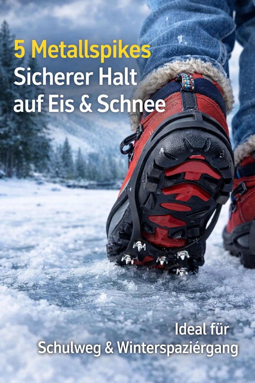 Schuhspikes Anti Rutsch Eiskrallen Wanderhilfe Gr. 35–39 M Spiraldraht - 1 Paar