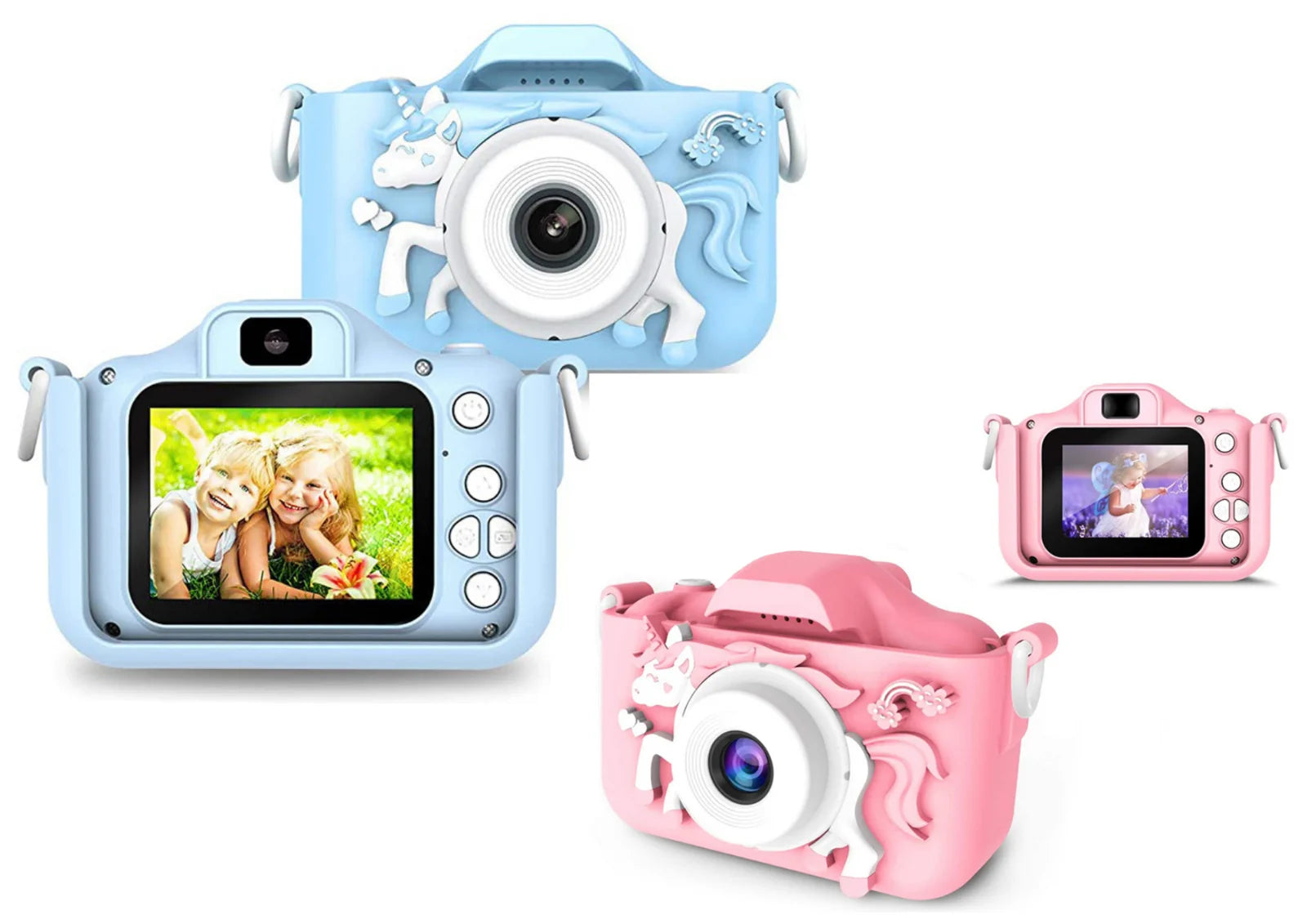 Kinderkamera mit Spielen – Digitalkamera Full HD, 2 Zoll Display, Foto- & Videokamera für Kinder mit Silikonhülle
