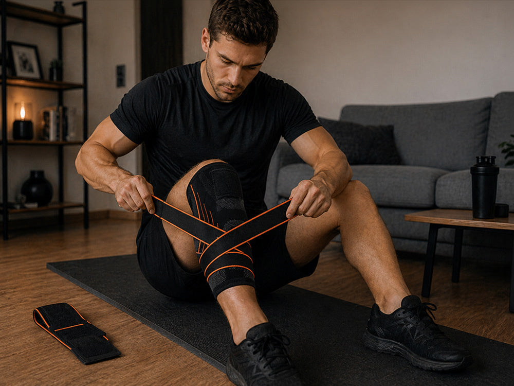 Kniebandage Kniegelenk Orthese mit Kompression – Elastische Stützbandage für Sport, Training, Fitness und Alltag