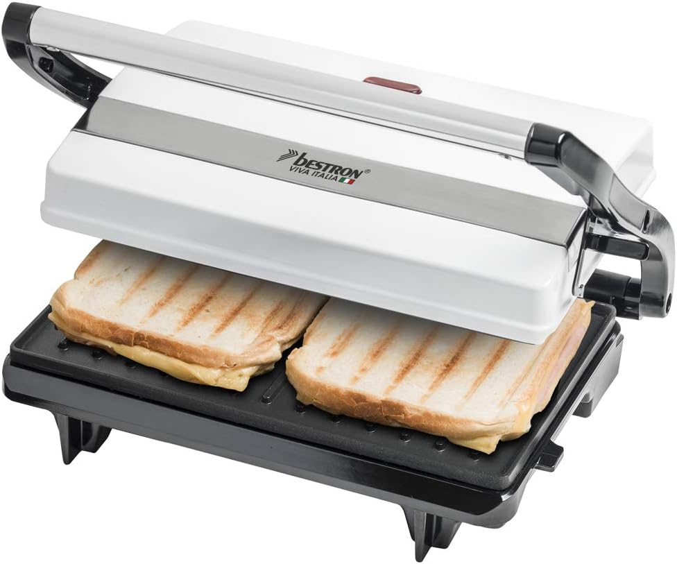 Sandwich Maker Contact Grill with Drip Tray Electric Grill Panini Maker Bestron 