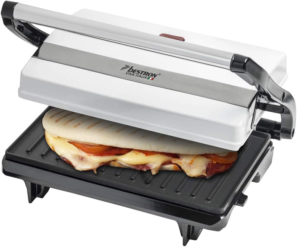 Sandwich Maker Contact Grill with Drip Tray Electric Grill Panini Maker Bestron 