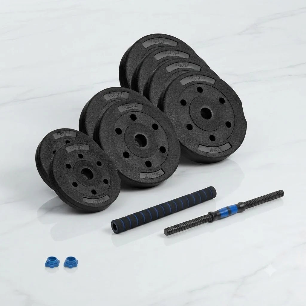 Kurzhantel Set 20kg Verstellbar Hantelset Bitumen Hantel Gewichte Langhantel
