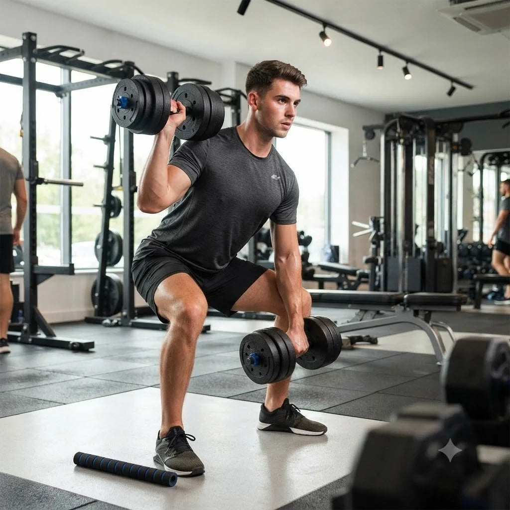 Kurzhantel Set 20kg Verstellbar Hantelset Bitumen Hantel Gewichte Langhantel
