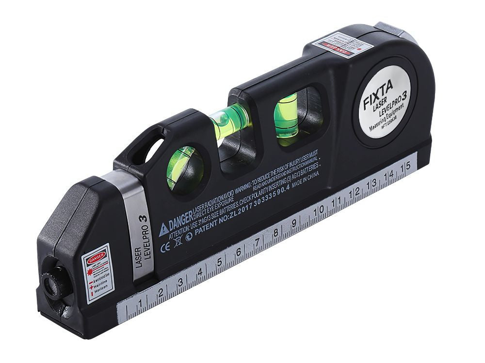 Laser Wasserwaage 3in1 mit 2,5m Maßband und USB-Aufladung – Präzises Nivelliergerät