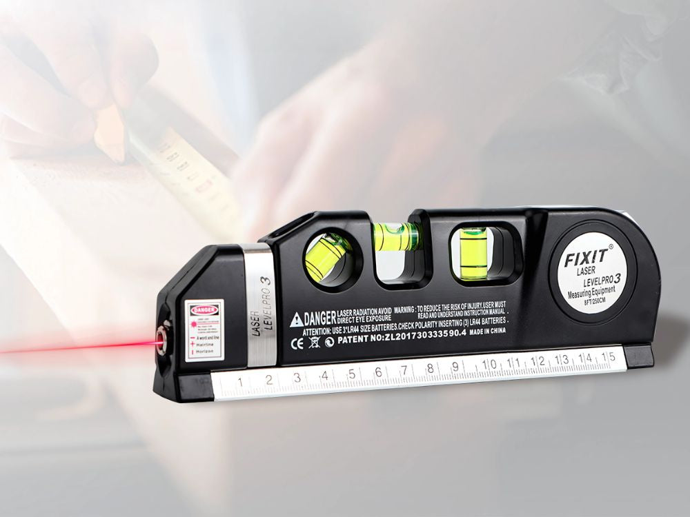 Laser Wasserwaage 3in1 mit 2,5m Maßband und USB-Aufladung – Präzises Nivelliergerät