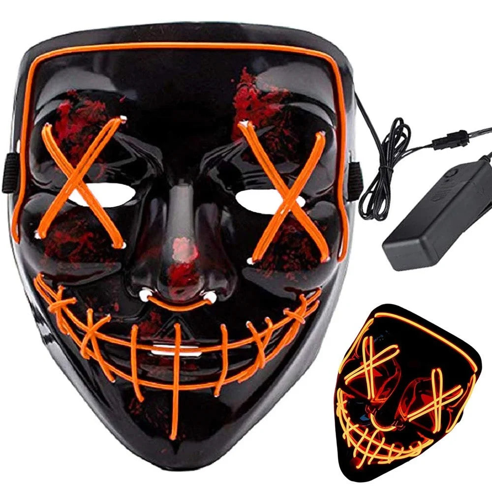 LED horror mask like from the Purge - Halloween horror disguise face mask 