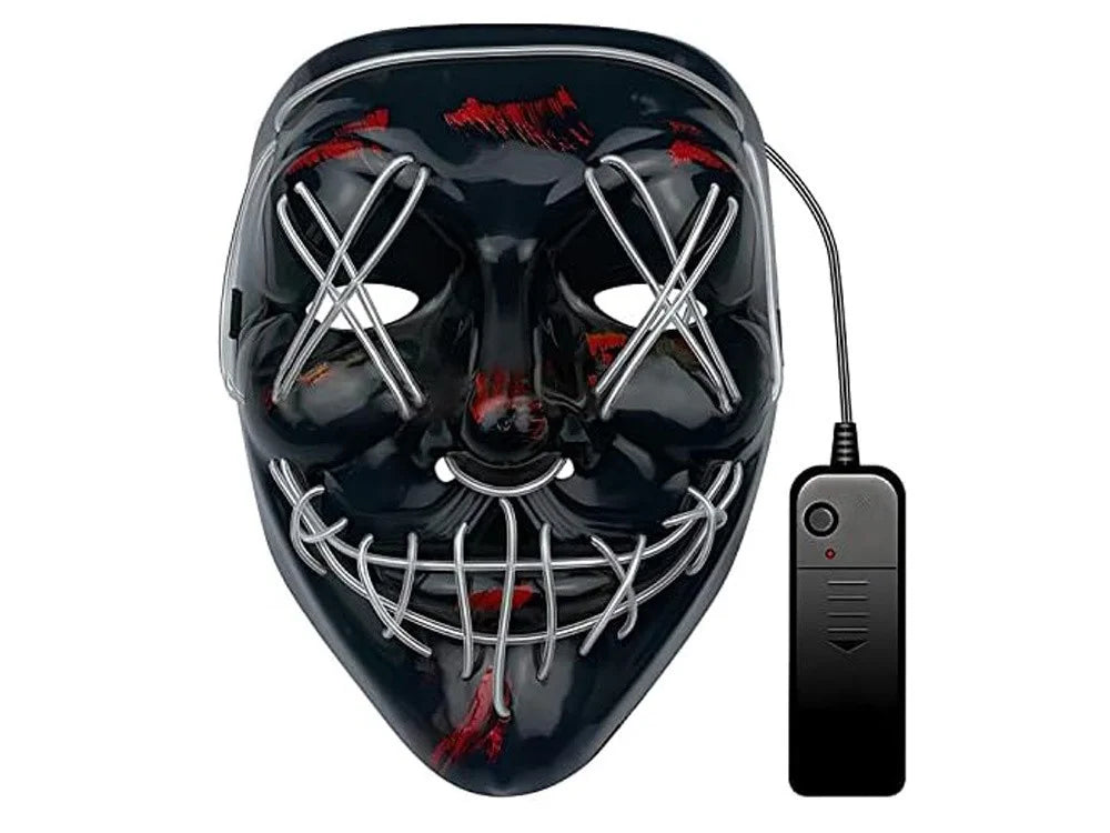 LED Mask The Purge Helloween Carnival Rave Party, with light effects Zombie Party 