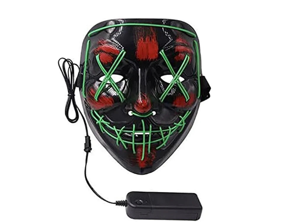 LED Mask The Purge Helloween Carnival Rave Party, with light effects Zombie Party 